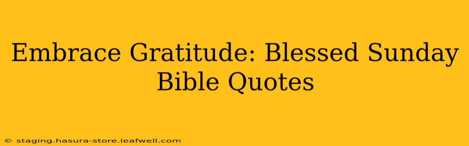 Embrace Gratitude: Blessed Sunday Bible Quotes