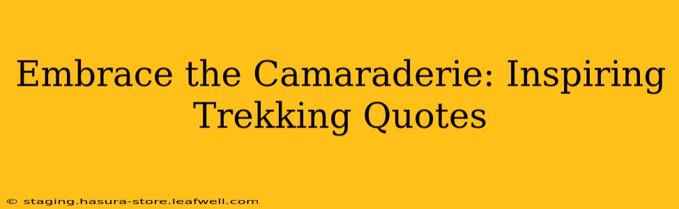 Embrace the Camaraderie: Inspiring Trekking Quotes