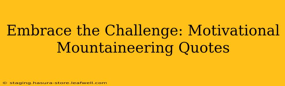 Embrace the Challenge: Motivational Mountaineering Quotes