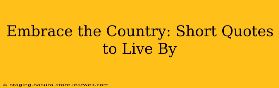 Embrace the Country: Short Quotes to Live By