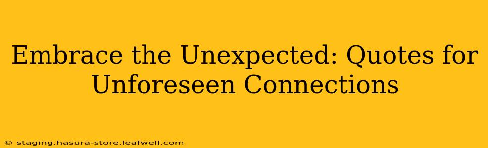Embrace the Unexpected: Quotes for Unforeseen Connections