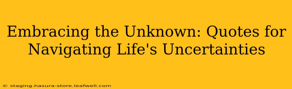 Embracing the Unknown: Quotes for Navigating Life's Uncertainties