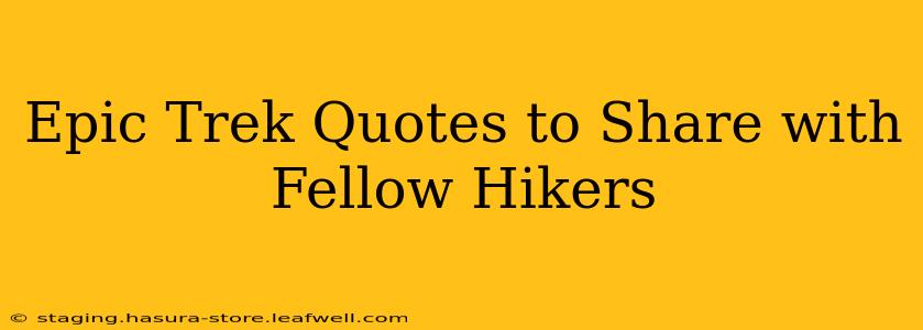 Epic Trek Quotes to Share with Fellow Hikers