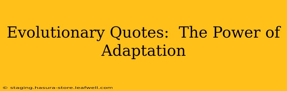 Evolutionary Quotes:  The Power of Adaptation