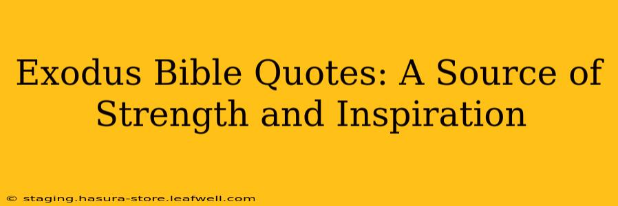 Exodus Bible Quotes: A Source of Strength and Inspiration