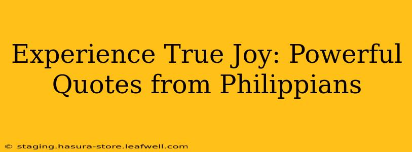 Experience True Joy: Powerful Quotes from Philippians