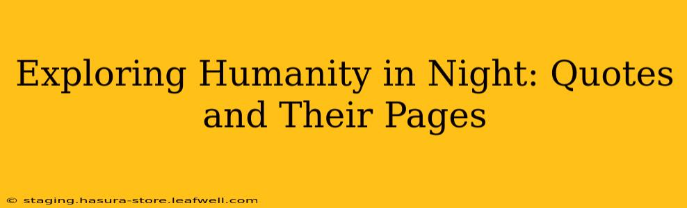 Exploring Humanity in Night: Quotes and Their Pages
