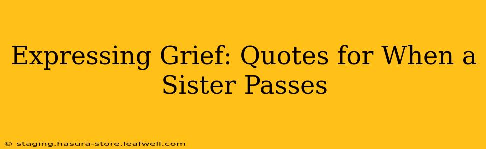 Expressing Grief: Quotes for When a Sister Passes