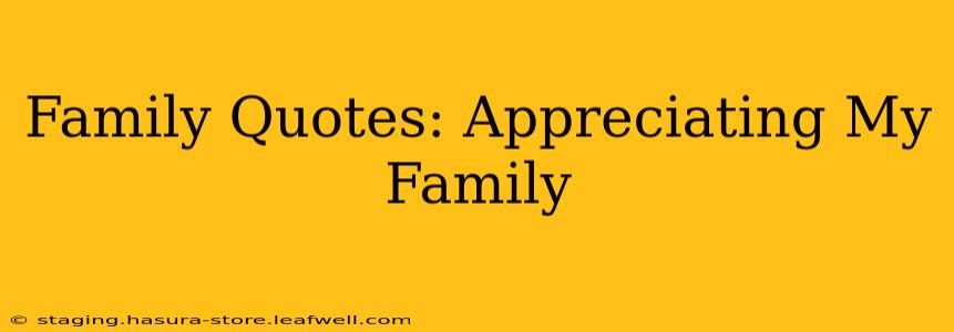 Family Quotes: Appreciating My Family