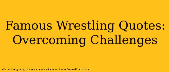 Famous Wrestling Quotes:  Overcoming Challenges