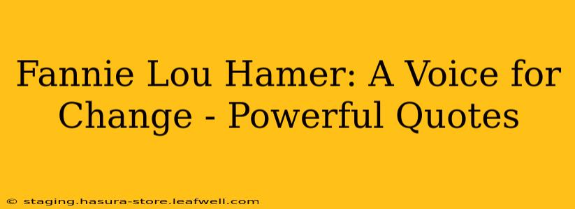 Fannie Lou Hamer: A Voice for Change - Powerful Quotes