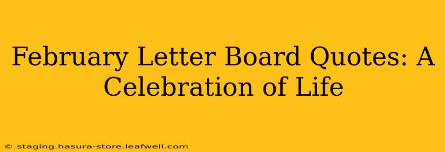 February Letter Board Quotes: A Celebration of Life