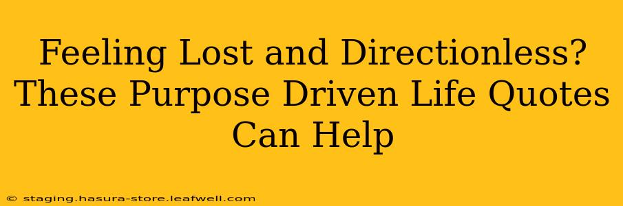 Feeling Lost and Directionless? These Purpose Driven Life Quotes Can Help