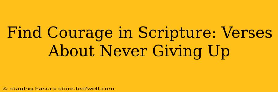 Find Courage in Scripture: Verses About Never Giving Up