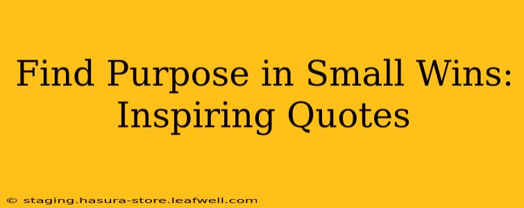 Find Purpose in Small Wins: Inspiring Quotes