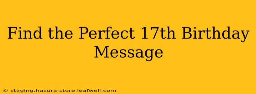 Find the Perfect 17th Birthday Message