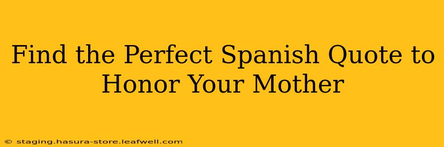 Find the Perfect Spanish Quote to Honor Your Mother