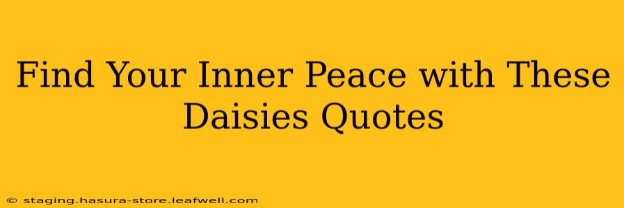 Find Your Inner Peace with These Daisies Quotes
