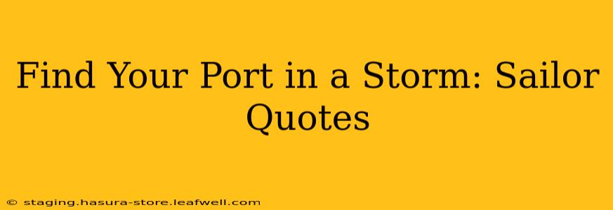 Find Your Port in a Storm: Sailor Quotes