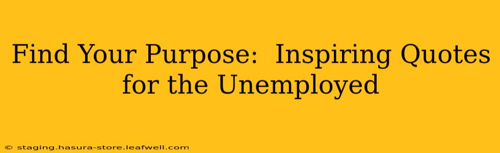 Find Your Purpose:  Inspiring Quotes for the Unemployed