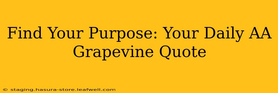 Find Your Purpose: Your Daily AA Grapevine Quote