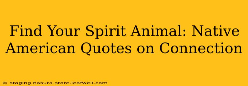 Find Your Spirit Animal: Native American Quotes on Connection