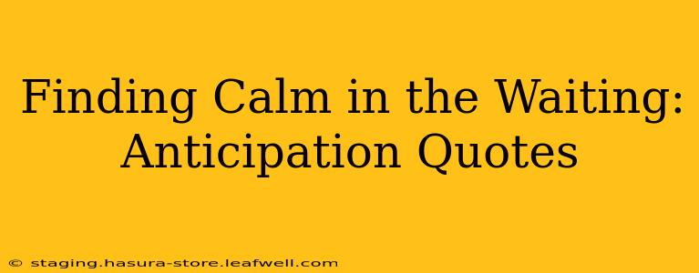 Finding Calm in the Waiting: Anticipation Quotes
