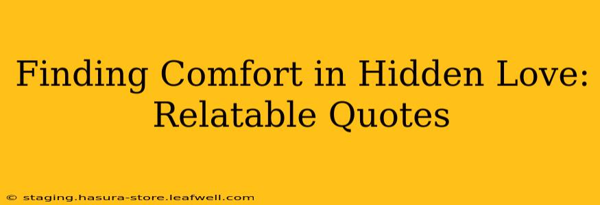 Finding Comfort in Hidden Love: Relatable Quotes