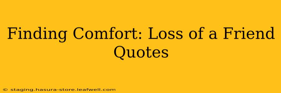 Finding Comfort: Loss of a Friend Quotes