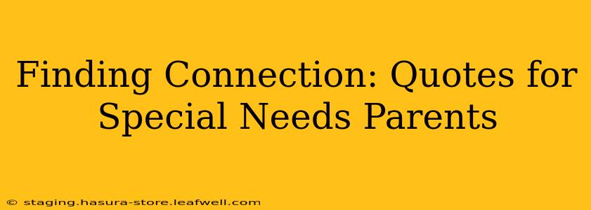 Finding Connection: Quotes for Special Needs Parents