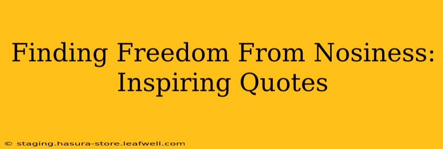 Finding Freedom From Nosiness:  Inspiring Quotes