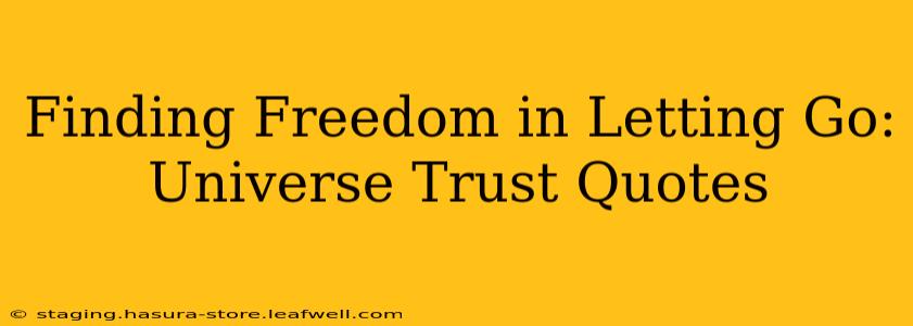 Finding Freedom in Letting Go: Universe Trust Quotes