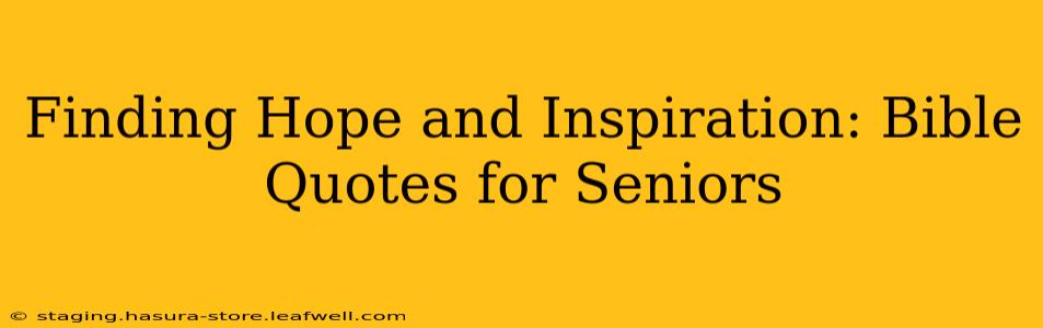 Finding Hope and Inspiration: Bible Quotes for Seniors