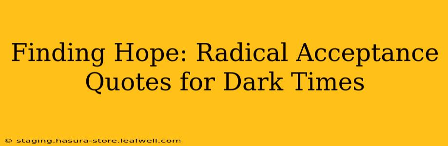 Finding Hope: Radical Acceptance Quotes for Dark Times
