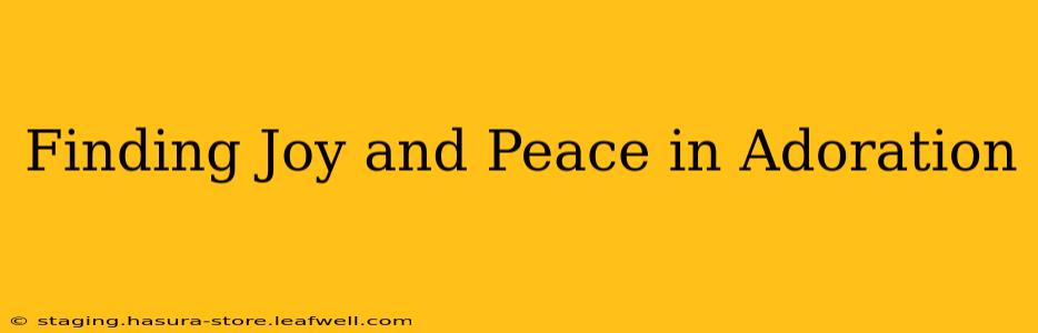 Finding Joy and Peace in Adoration
