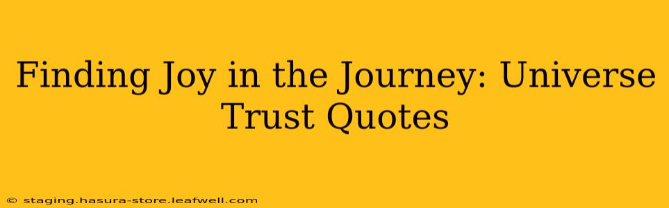 Finding Joy in the Journey: Universe Trust Quotes