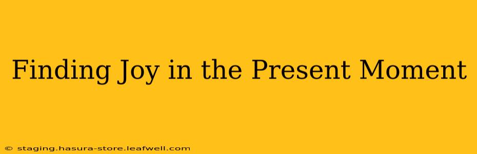 Finding Joy in the Present Moment