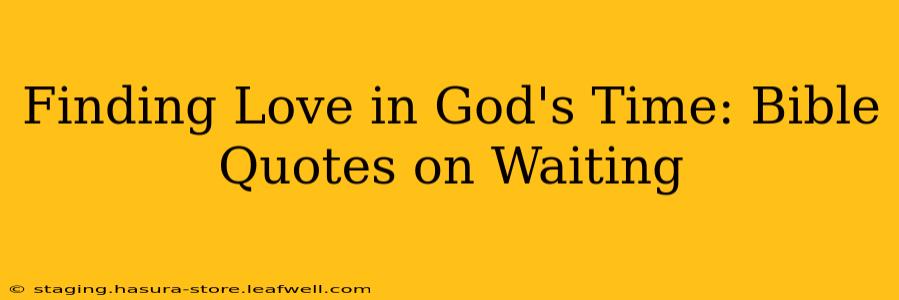 Finding Love in God's Time: Bible Quotes on Waiting