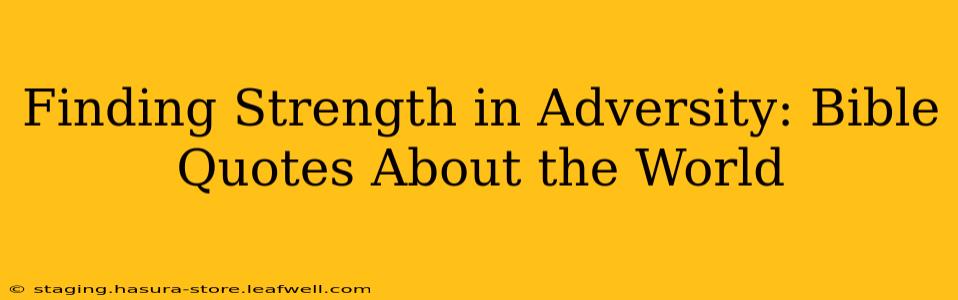 Finding Strength in Adversity: Bible Quotes About the World