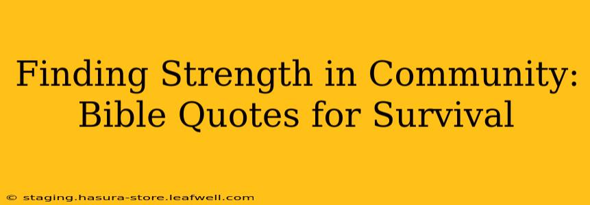 Finding Strength in Community: Bible Quotes for Survival