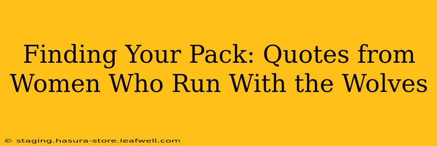 Finding Your Pack: Quotes from Women Who Run With the Wolves