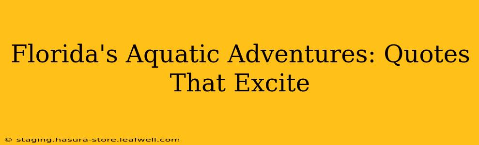 Florida's Aquatic Adventures: Quotes That Excite