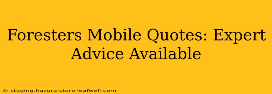 Foresters Mobile Quotes: Expert Advice Available