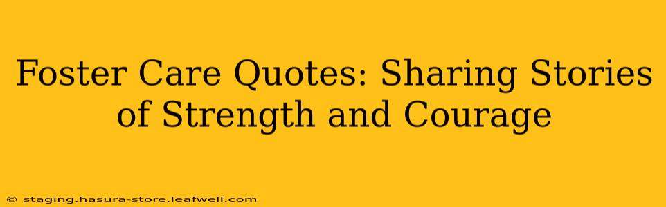 Foster Care Quotes: Sharing Stories of Strength and Courage