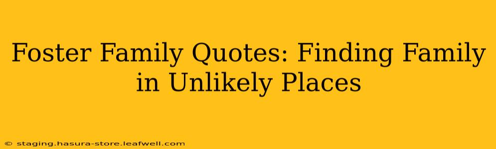 Foster Family Quotes: Finding Family in Unlikely Places