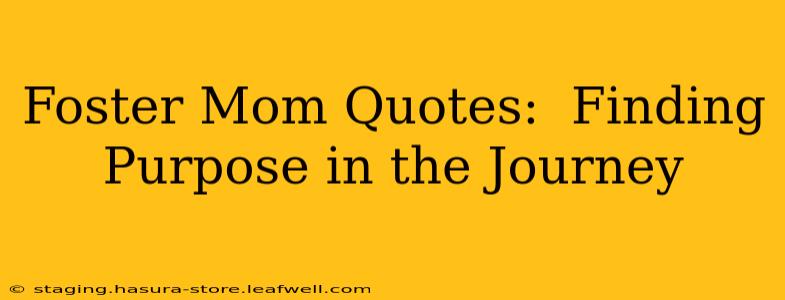 Foster Mom Quotes:  Finding Purpose in the Journey