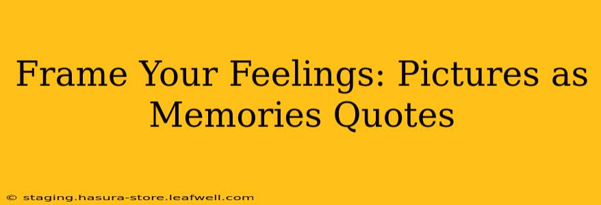 Frame Your Feelings: Pictures as Memories Quotes