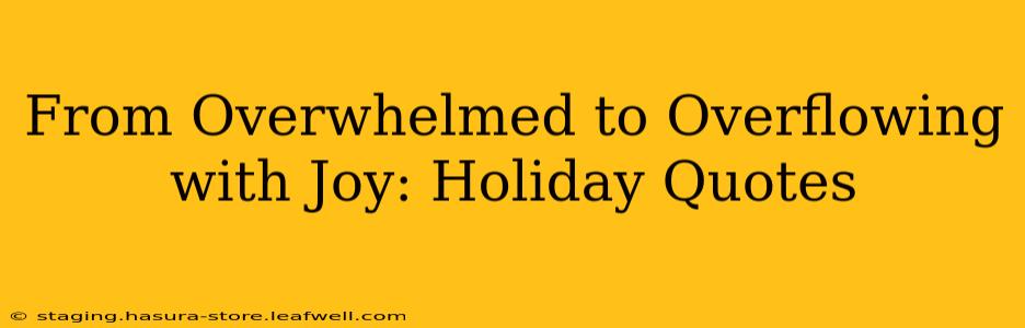 From Overwhelmed to Overflowing with Joy: Holiday Quotes