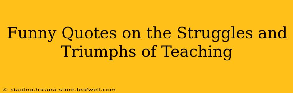 Funny Quotes on the Struggles and Triumphs of Teaching