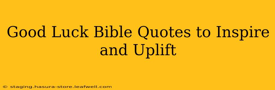 Good Luck Bible Quotes to Inspire and Uplift